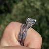 Jolics Handmade Criss-Cross Round Cut White Sapphire Silver Engagaement Ring - jolics