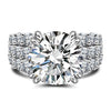 Round Cut 4.0 CT Solitaire Three-Row Sterling Silver Engagement Ring - jolics