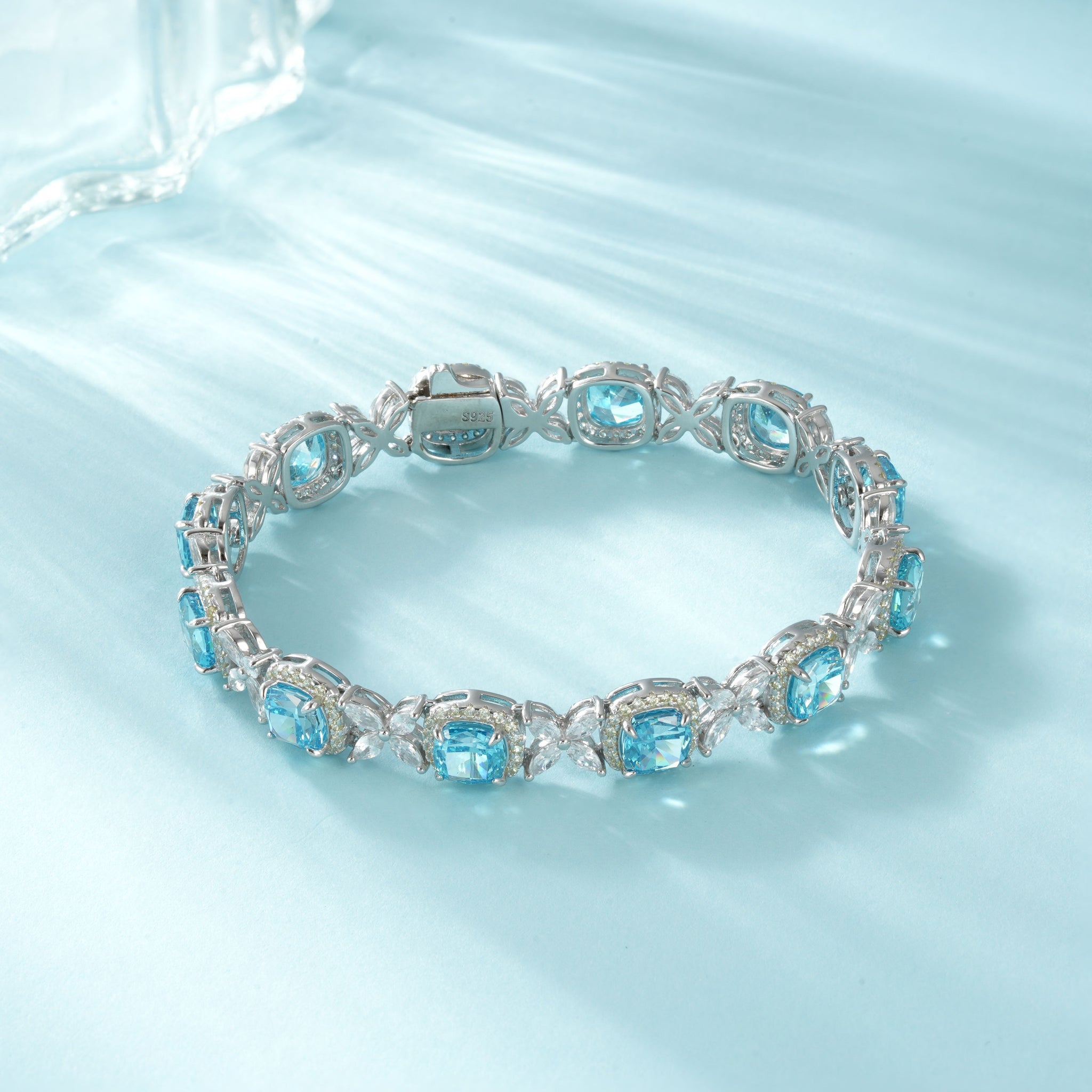 925 Silver Cubic Zirconia Blue Bracelet