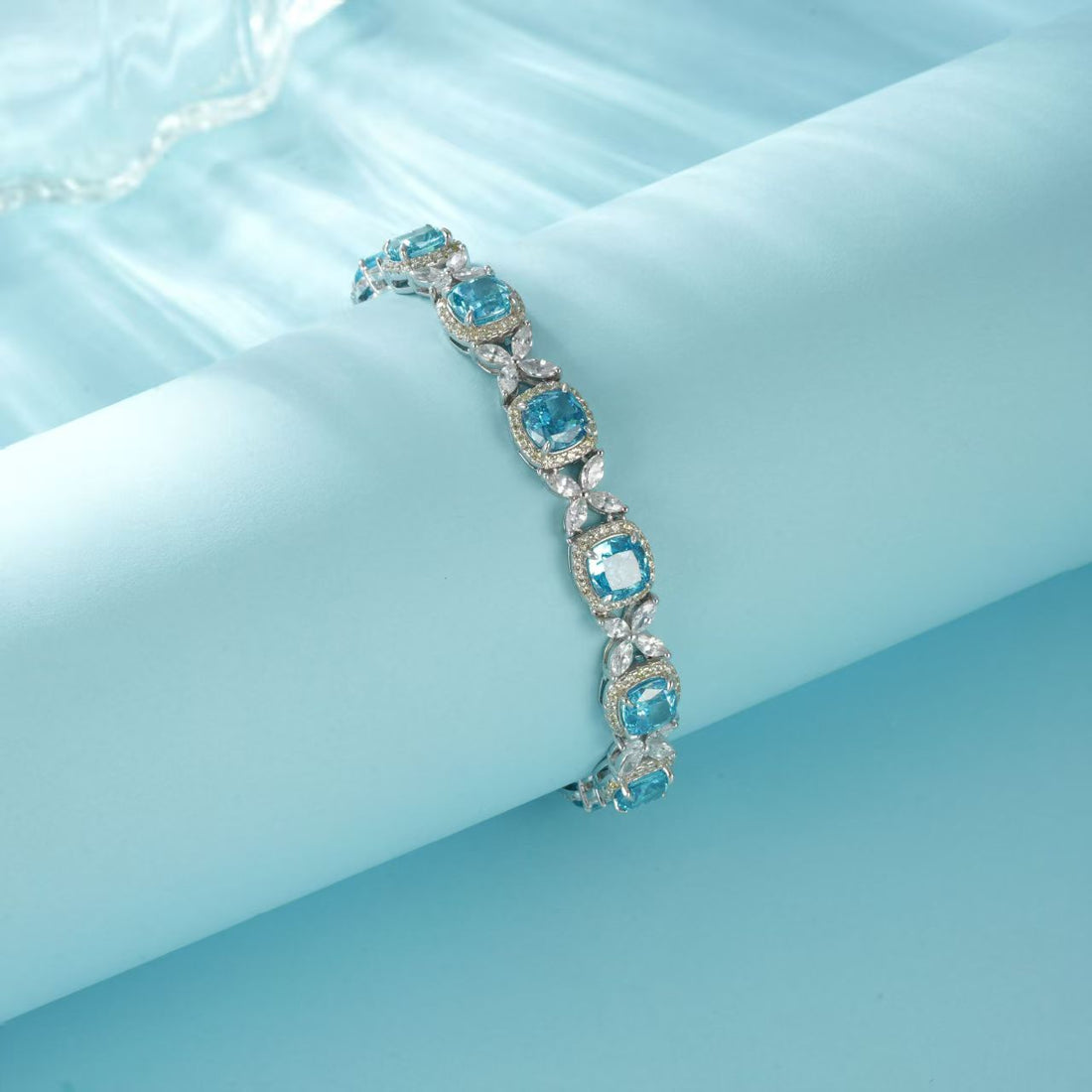 925 Silver Cubic Zirconia Blue Bracelet