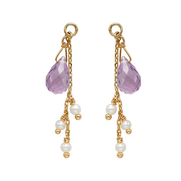 Jolics Jewelry  Retro Niche Light Luxury Style S925 Silver Plated 14K Gold Amethyst Earrings