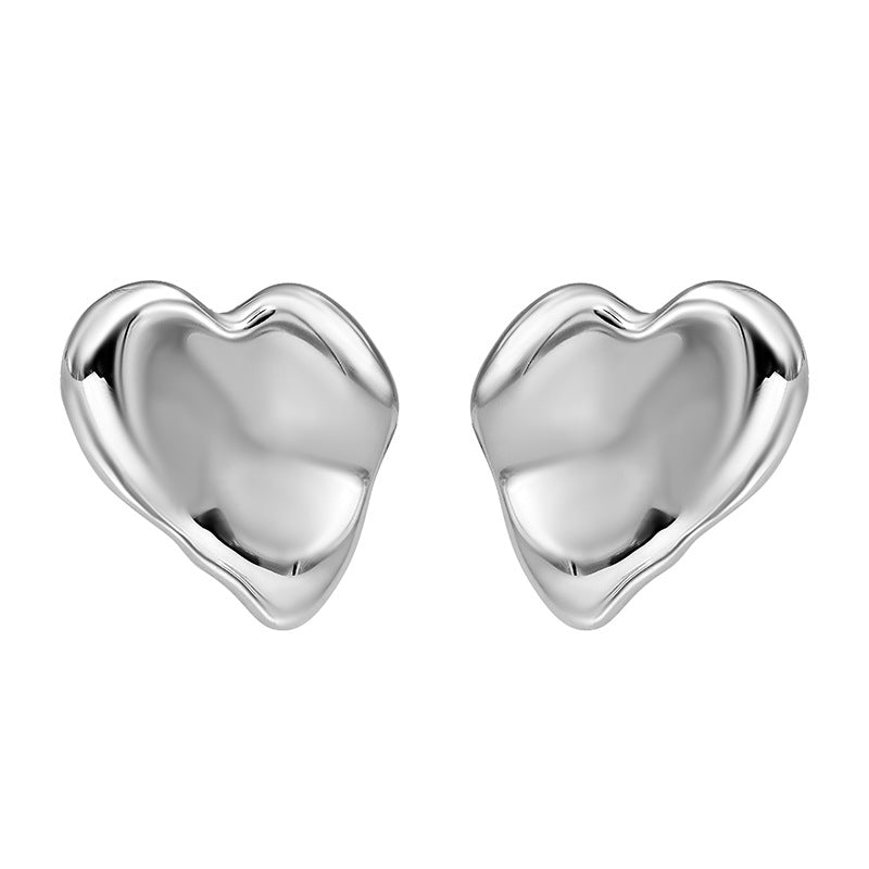 Jolics Jewelry niche simple irregular  style S925 silver plain silver earrings