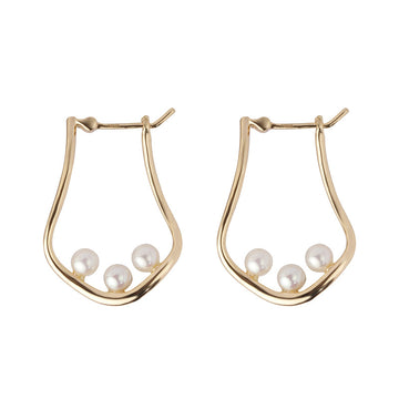 Jolics light jewelry  same style S925 silver gold-plated freshwater pearl earrings simple temperament versatile earrings