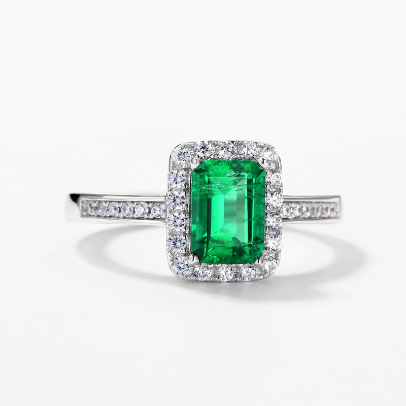 Jolics hot-selling S925 silver ring for women, cultivated emerald retro luxury ring, noble European and American style