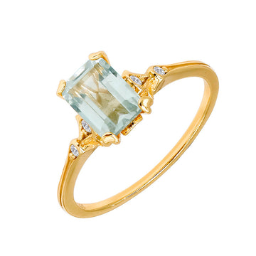 Jolics Jewelry 2023 Summer New Light Luxury Geometric S925 Silver Plated 14K Gold Green Amethyst Ring