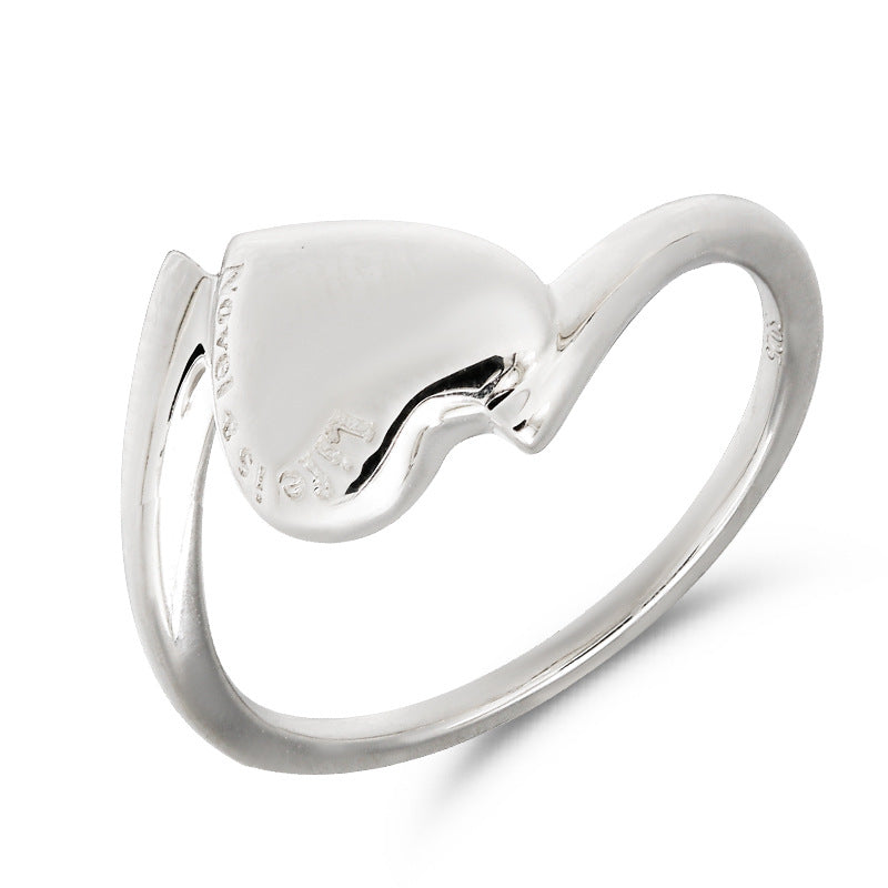 Jolics daily wear niche personality sweet cool S925 silver plated 14K love ring