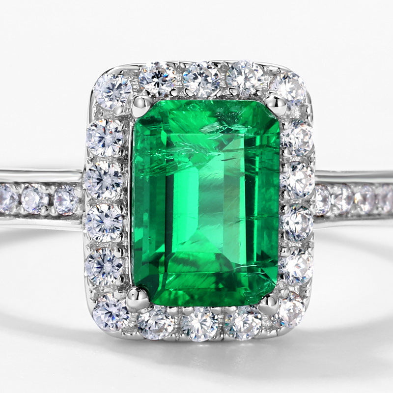 Jolics hot-selling S925 silver ring for women, cultivated emerald retro luxury ring, noble European and American style