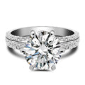 11.0 CT Round Cut Triple Row Stone Split Sterling Silver Engagement Ring JI0157 - jolics