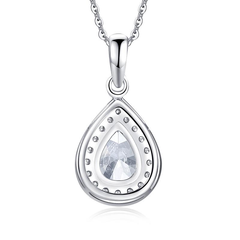 1.25ct Pear Cut 925 Sterling Silver Pendant Necklace - jolics