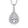 1.25ct Pear Cut 925 Sterling Silver Pendant Necklace - jolics