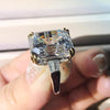 14.0 CT Emerald Cut Sterling Silver Ring - jolics