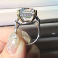 14.0 CT Emerald Cut Sterling Silver Ring - jolics