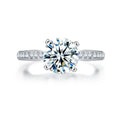 2.0CT Classic Round Cut Ring with Accents - jolics