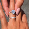 2pcs Round Cut Halo Set Rings - jolics