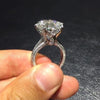 5.5 CT Round Cut Triple Row Stone Split Sterling Silver Engagement Ring - jolics