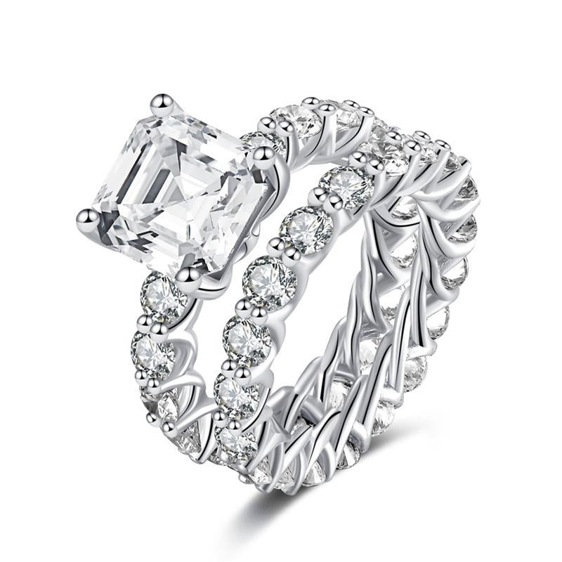 Asscher Cut Classic Wedding Set - jewel-inside