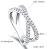 Criss-Cross White Sapphire Silver Wedding Band