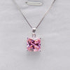 6.0 CT Princess Cut Pink Stone Necklace - jolics