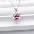 6.0 CT Princess Cut Pink Stone Necklace - jolics