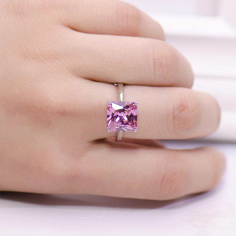 6.0 CT Princess Cut Pink Stone Ring - jolics