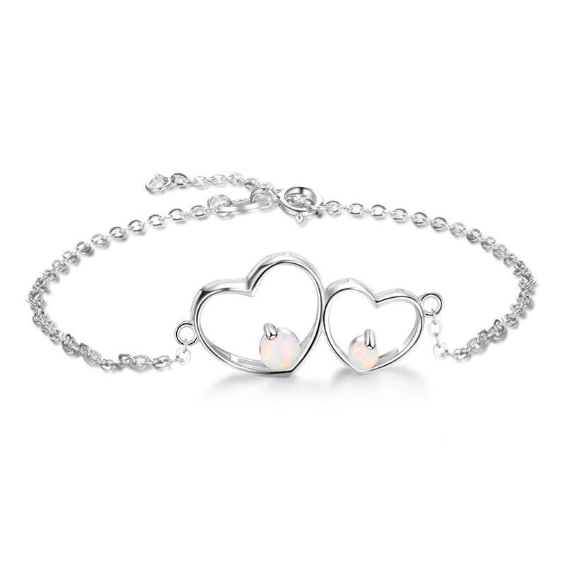 925 Sterling Silver Adjustable Charm Forever Bracelet - jolics