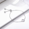 925 Sterling Silver Hollow Heart Infinity Circle Chain Bracelet - jolics