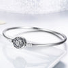 925 Sterling Silver Retro Bangle Clasp Bracelet - jolics