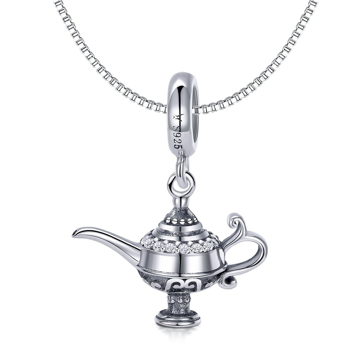 Aladdin's Lamp 925 Sterling Silver Dangle Charm - jolics