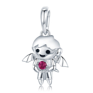 Angle Boy 925 Sterling Silver Dangle Charm - jolics