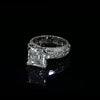 Asscher Cut 925 Sterling Silver Classic Engagement Ring - jolics