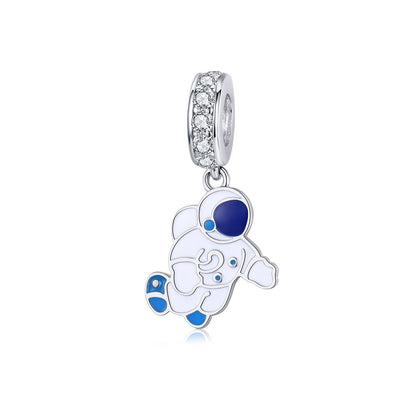 Astronaut 925 Sterling Silver Dangle Charm - jolics