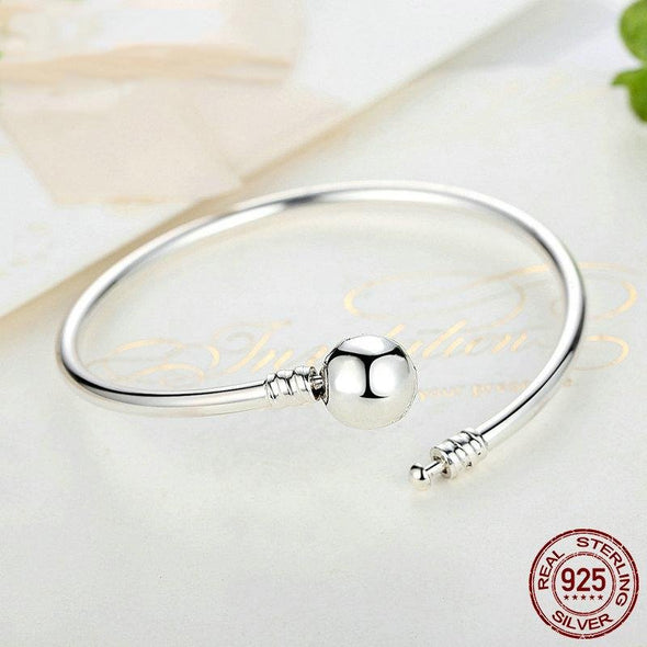 Basic 925 Sterling Silver Bangle Bracelet - jolics