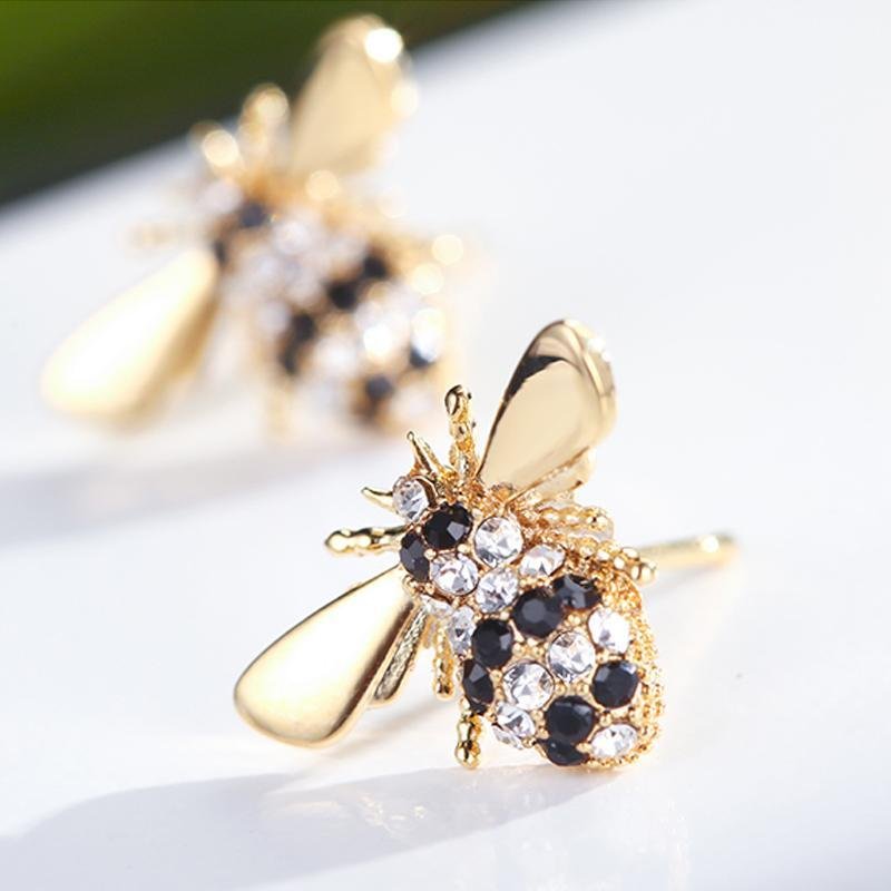 Bee Round Cut Earrings - jolics