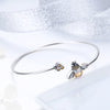 Bees 925 Sterling Silver Open Bangle - jolics