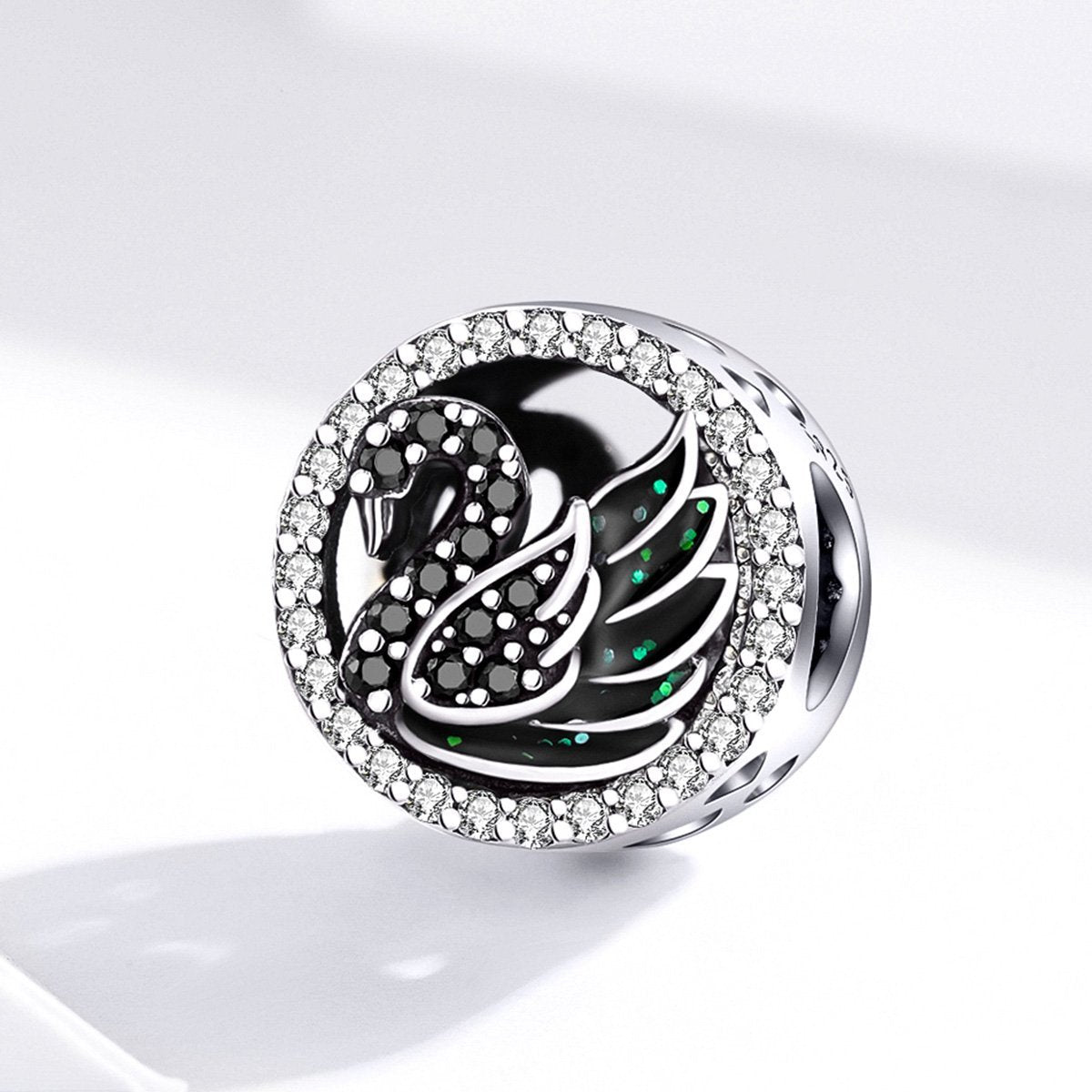 Black Swan 925 Sterling Silver Bead Charm - jolics