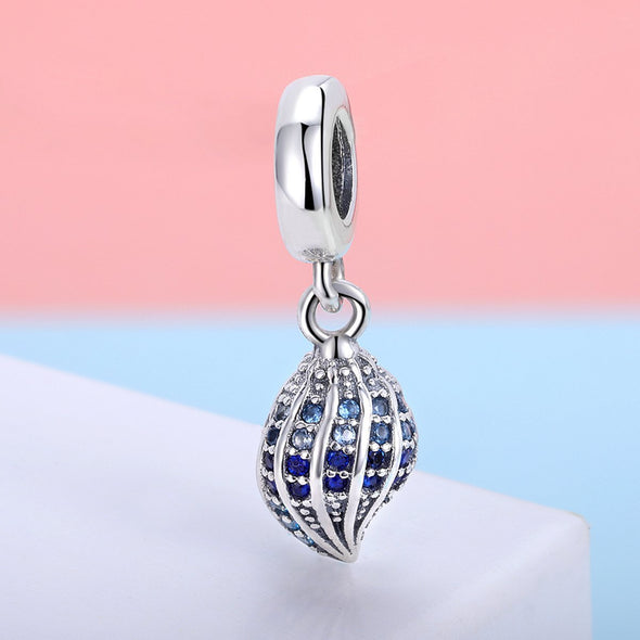 Blue Conch 925 Sterling Silver Dangle Charm - jolics