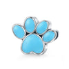 Blue Paw Heart Shape 925 Sterling Silver Bead Charm - jolics