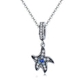 Blue Starfish 925 Sterling Silver Dangle Charm - jolics