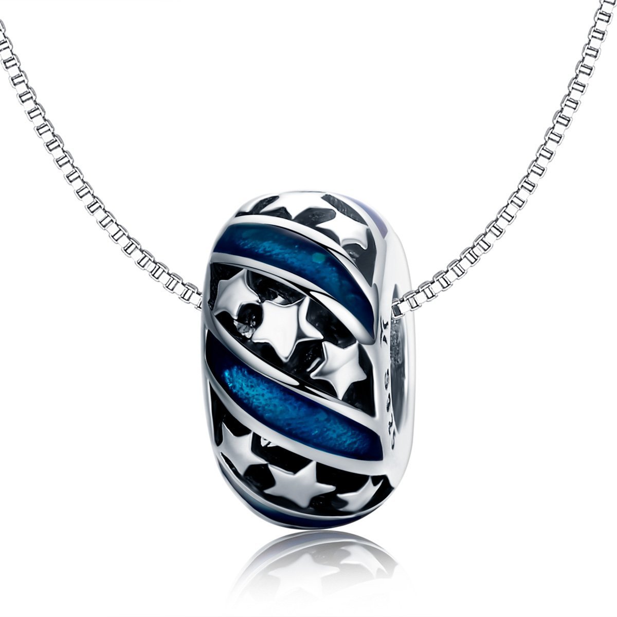 Blue Stars 925 Sterling Silver Charm - jolics