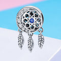 Blue Stone Dreamcatcher 925 Sterling Silver Charm - jolics