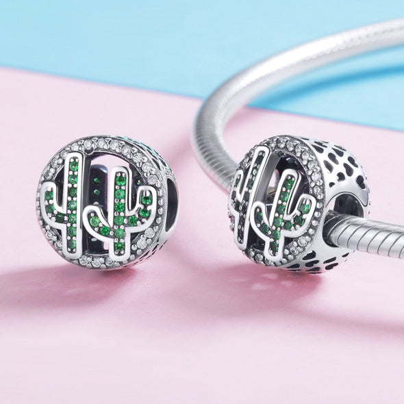 Cactus 925 Sterling Silver Bead Charm - jolics