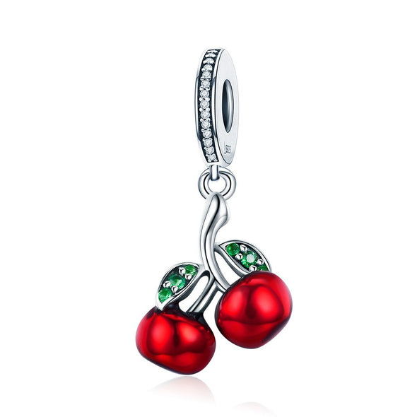 Cherry 925 Sterling Silver Dangle Charm - jolics