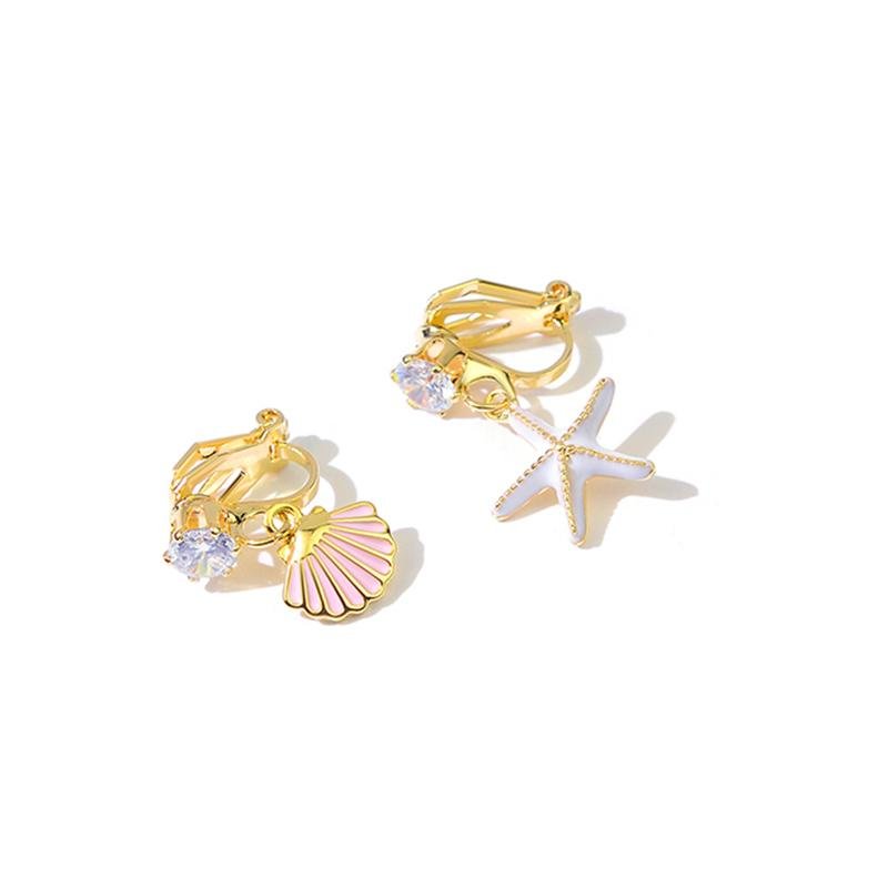 Chic Starfish&Shell Clip Earrings - jolics