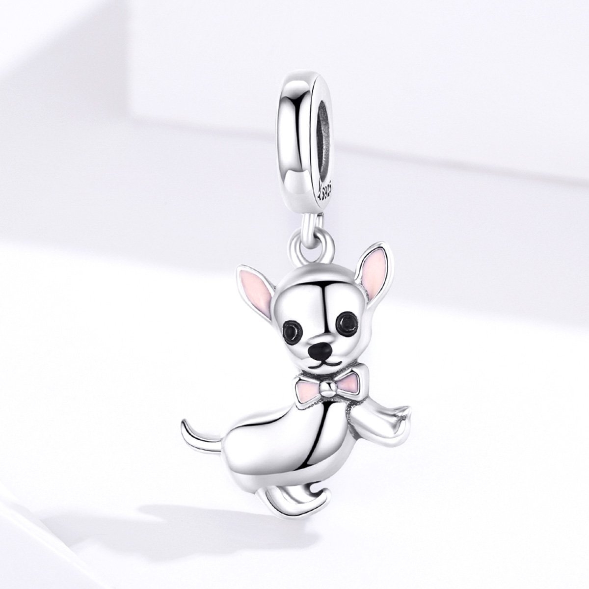 Chihuahua Dog 925 Sterling Silver Dangle Charm - jolics