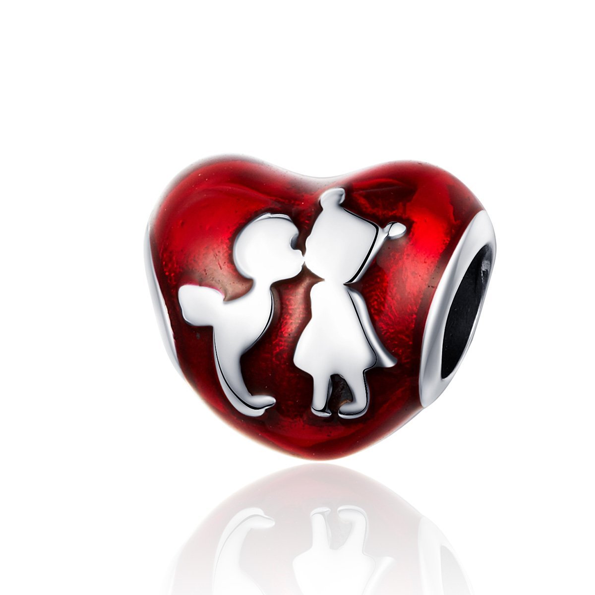 Childhood Sweetheart Heart Shape 925 Sterling Silver Bead Charm - jolics