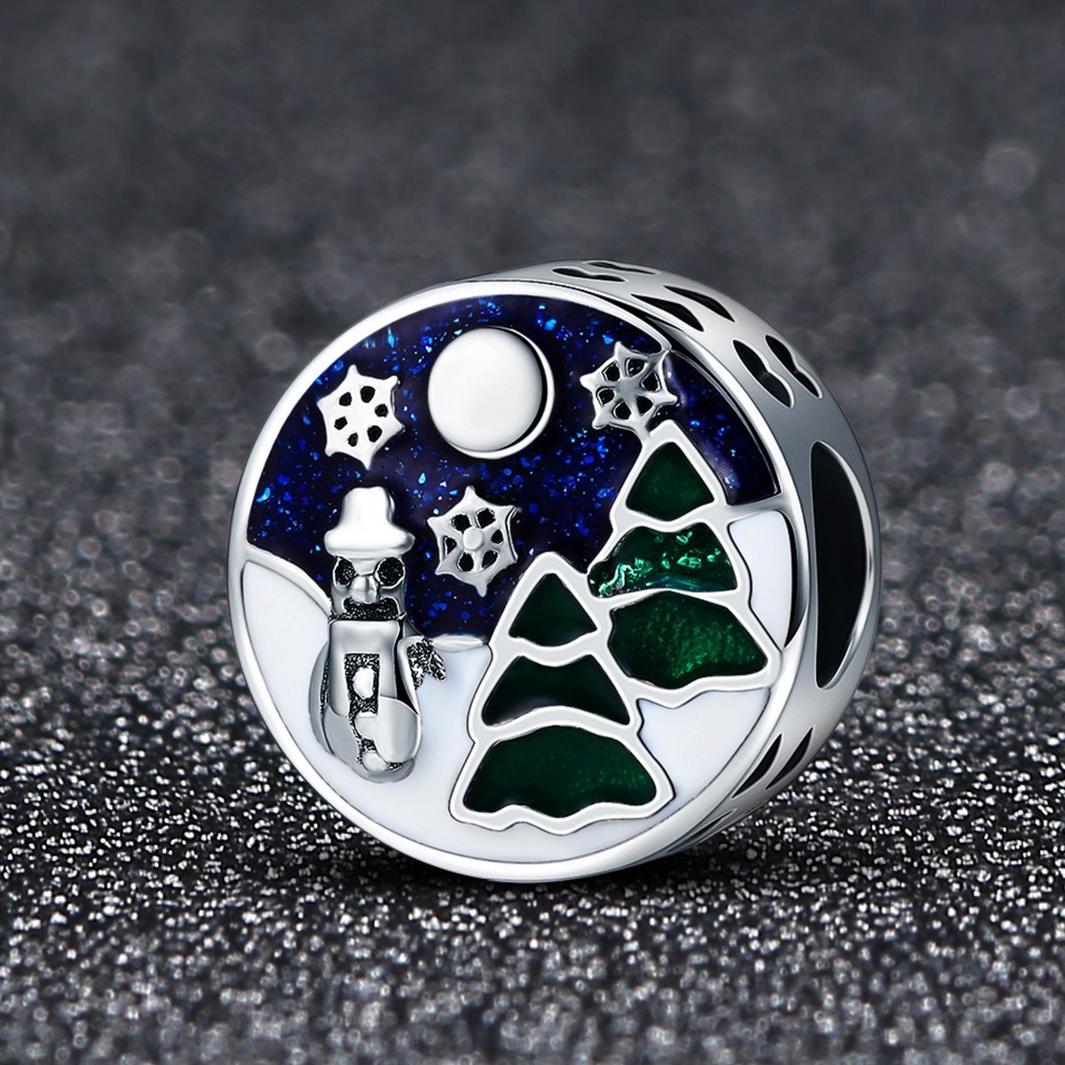 Christmas Eve 925 Sterling Silver Bead Charm - jolics