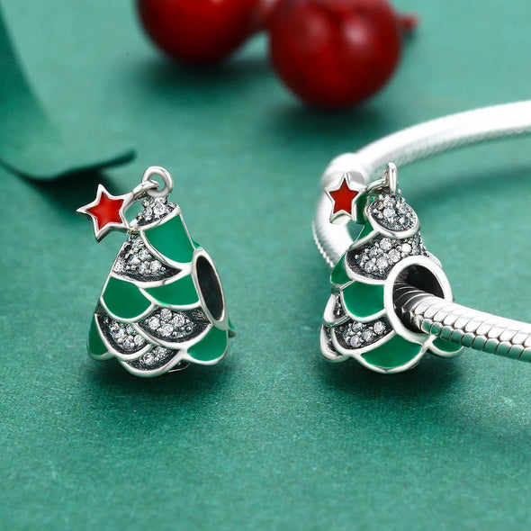 Christmas Tree 925 Sterling Silver Charm - jolics