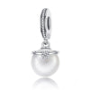 Classic Pearl 925 Sterling Silver Dangle Charm - jolics