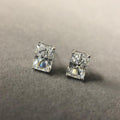 Classic Princess Cut Sterling Silver Stud Earrings - jolics