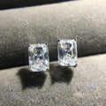 Classic Princess Cut Sterling Silver Stud Earrings - jolics